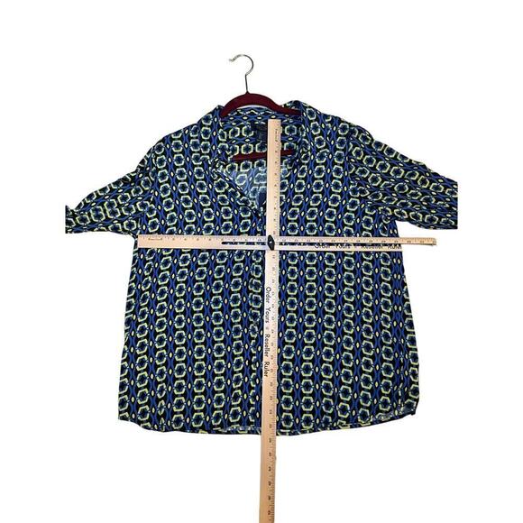 Rachel by Rachel Roy Button-Up Shirt Women's L Multicolor Geometric Long Sleeve - Picture 5 of 5